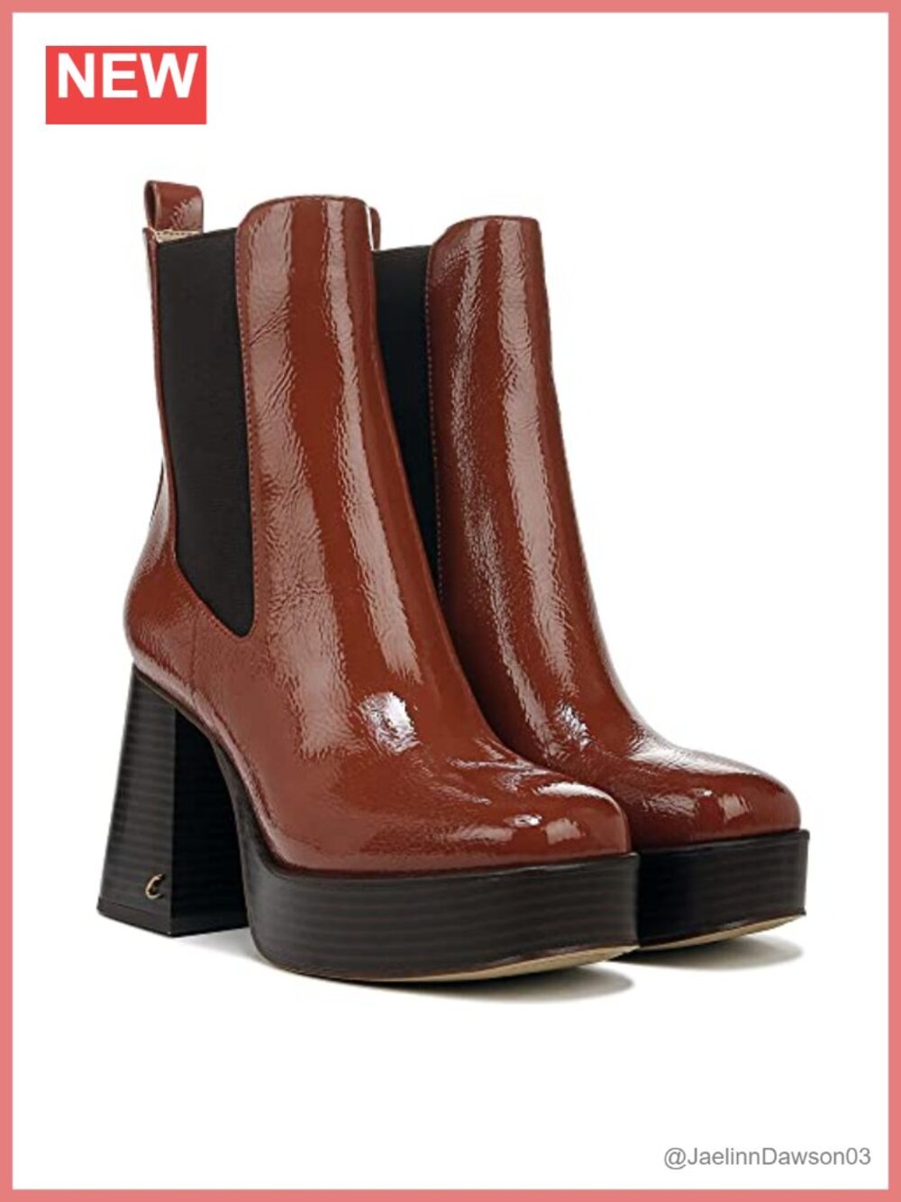 Platform Heel Chelsea Ankle Boots Pull-On Synthetic
